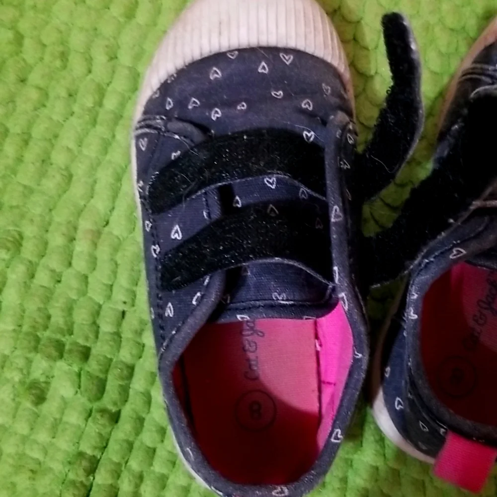 ✔️FREE WITH PURCHASE Denim Velcro Shoes Sneakers Sz 8 Kid Boho Minimalist Travel